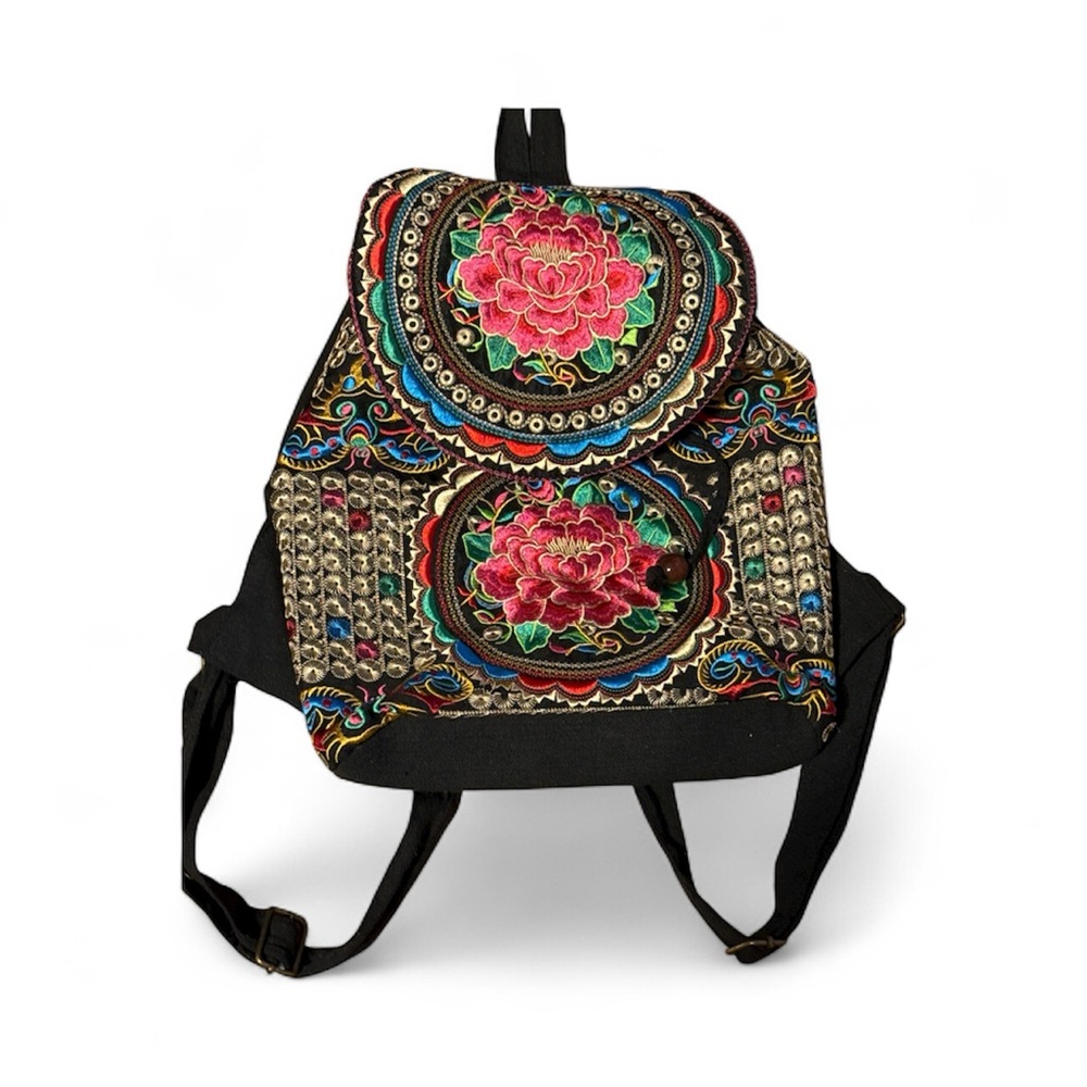 Embroidered Floral Backpack